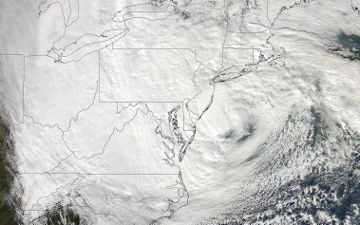 The Moderate Resolution Imaging Spectroradiometer on NASA's Aqua satellite acquired this image of Hurricane Sandy at 2:20 p.m. EDT on October 29. Credit: NASA