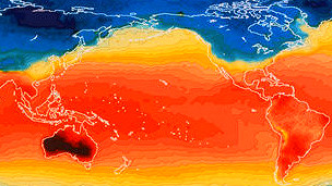 Mapa de satélite mostra temperaturas globais (Foto: Nasa/SPL)