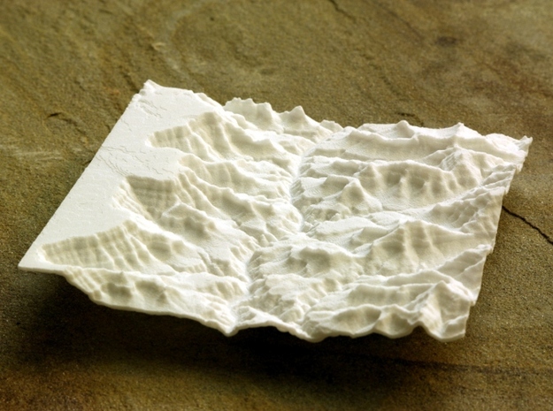 4'' Grand Canyon Terrain Model, Arizona, USA 3d printed Sculptures Miniatures Photo of model, looking West