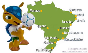 Mapa das cidades sede