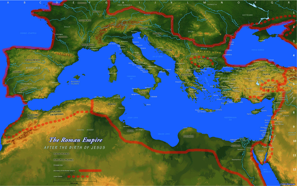 Mapa clicável do Império Romano