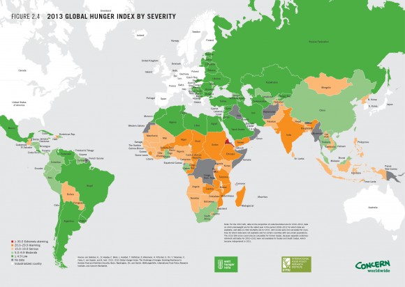 2013 Global Hunger Index by Severity