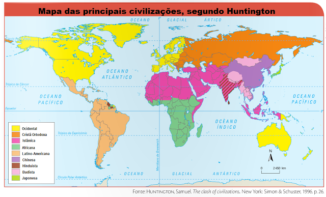 Карта цивилизаций по хантингтону