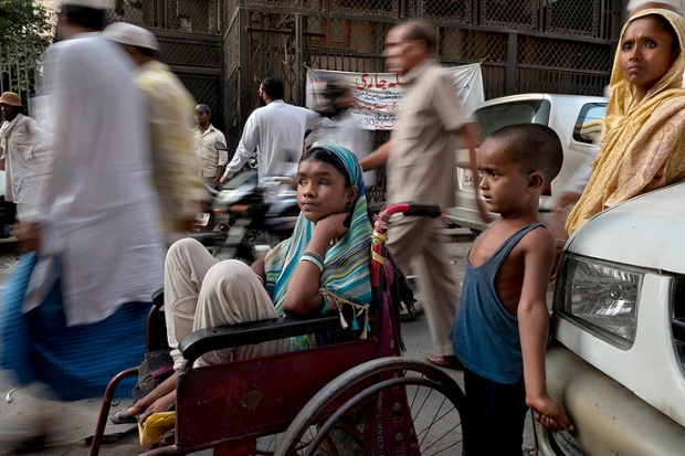 Hunupa Begum, 13, who has been blind for the past 10 years, lives in New Delhi, India. Begging is her family's only income - her mother and brother are too ill to work and her father is dead.